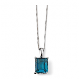 LONDON BLUE TOPAZ WHITE GOLD NECKLACE